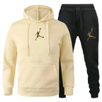 Men's Hooded Pullover and Jogger Pants Two-Piece Set