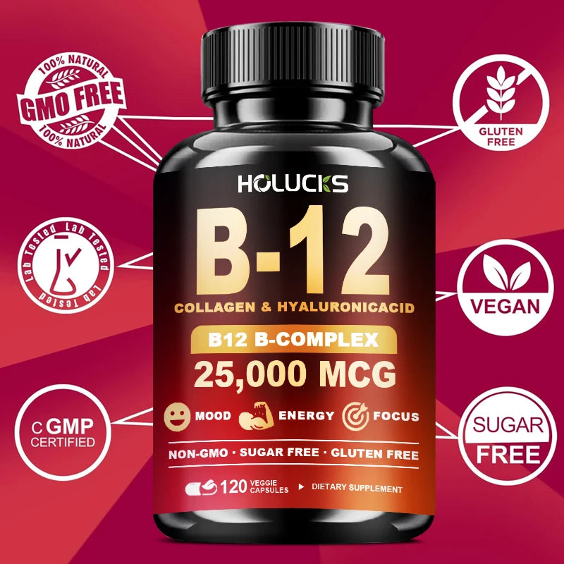 Vitamin B12 Complex Supplement for Brain Heart Energy Support