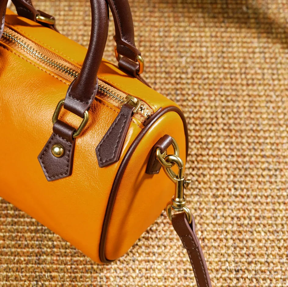 Women's Vintage Boston Genuine Leather Shoulder Handbag