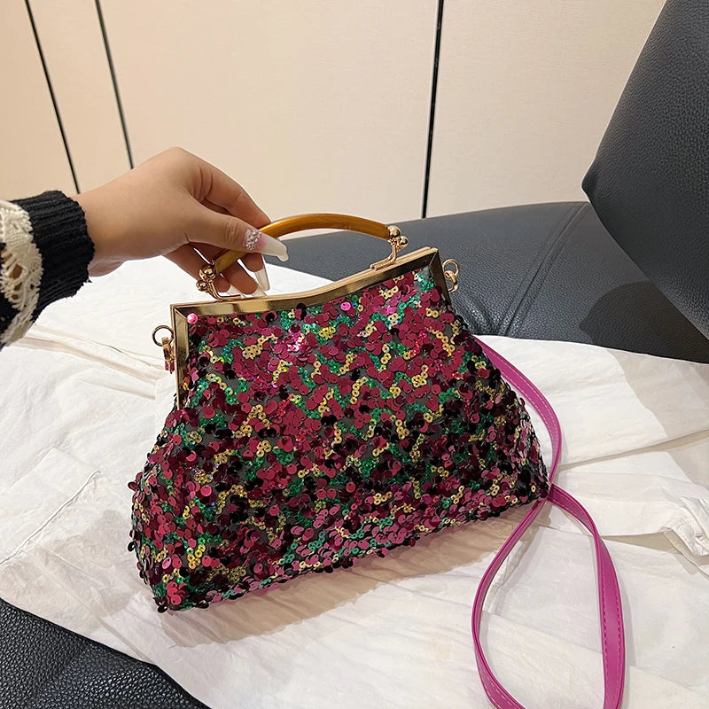 Women's Luxury Sequin Glitter Evening Clutch Bag