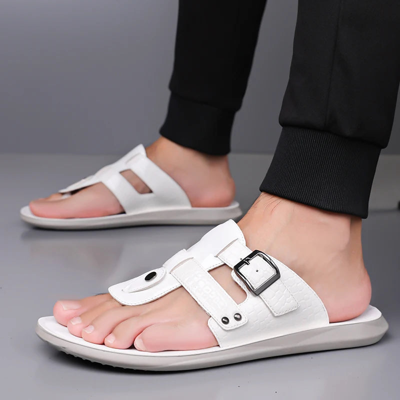 Men's Crocodile Pattern Anti-Slip Thong Sandals