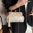 Women's Luxury Embroidered Floral Evening Clutch Bag