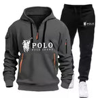 Men's Windproof Hoodie and Pants Two Piece Set