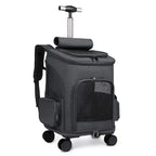 Large Capacity Pet Rolling Backpack Travel Carrier Suitcase