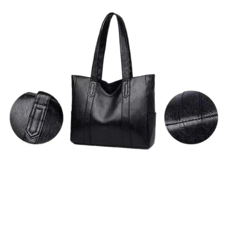 Women's Large Capacity PU Leather Shoulder Tote Bag