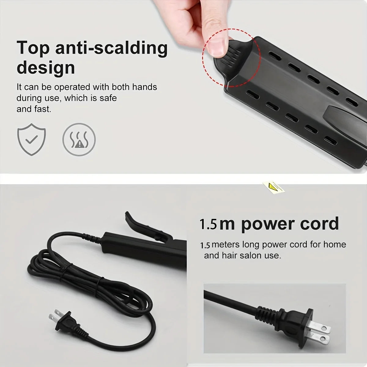 Wide-Width Ionic Hair Straightener with 4 Temperature Settings