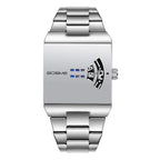 Men's Fashion Square Stainless Steel Quartz Wristwatch