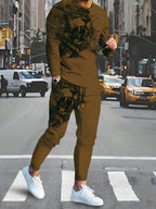 Men's Long Sleeve Round Neck Two Piece Set