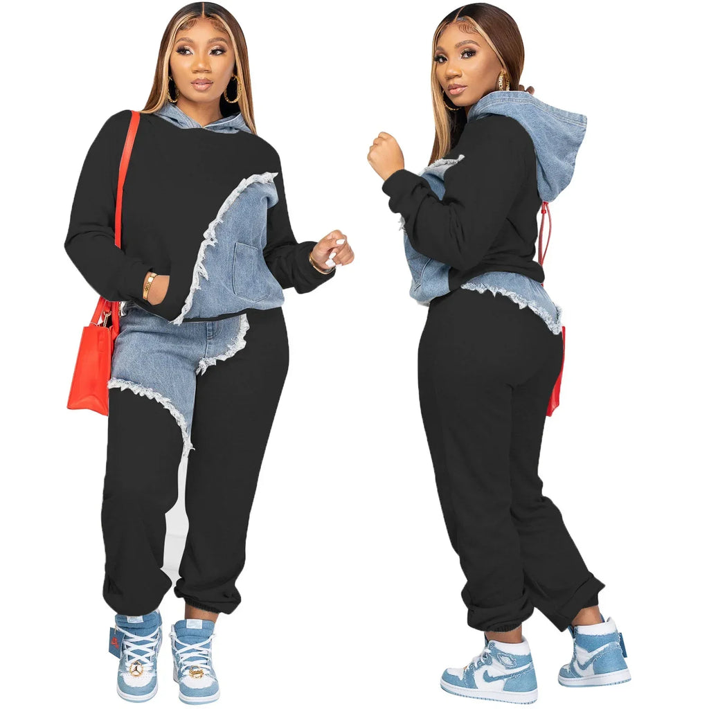 Women's African Patchwork Top and Pants Two-Piece Set