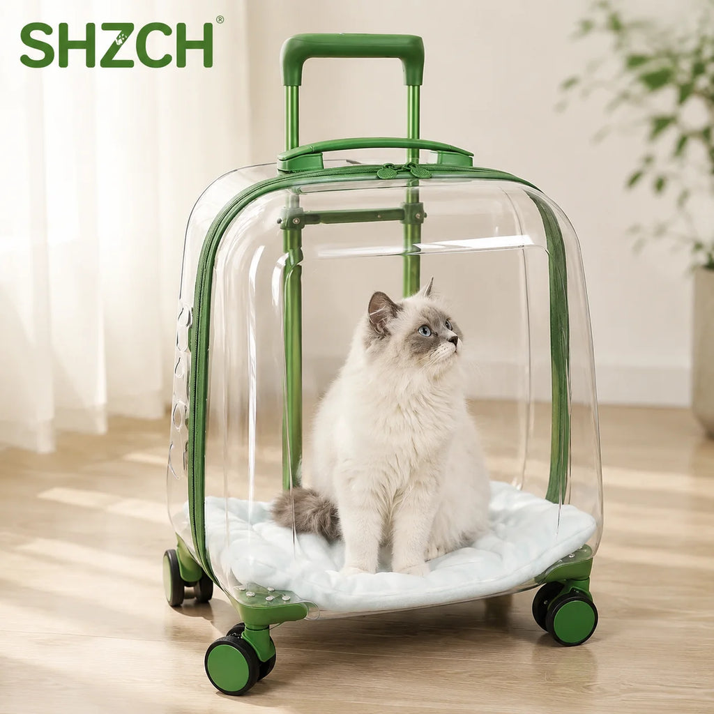 Breathable Space Capsule Rolling Pet Carrier Backpack for Cats Dogs