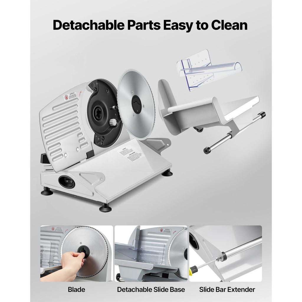 Electric Meat Slicer with 2 Stainless Steel Blades 200W
