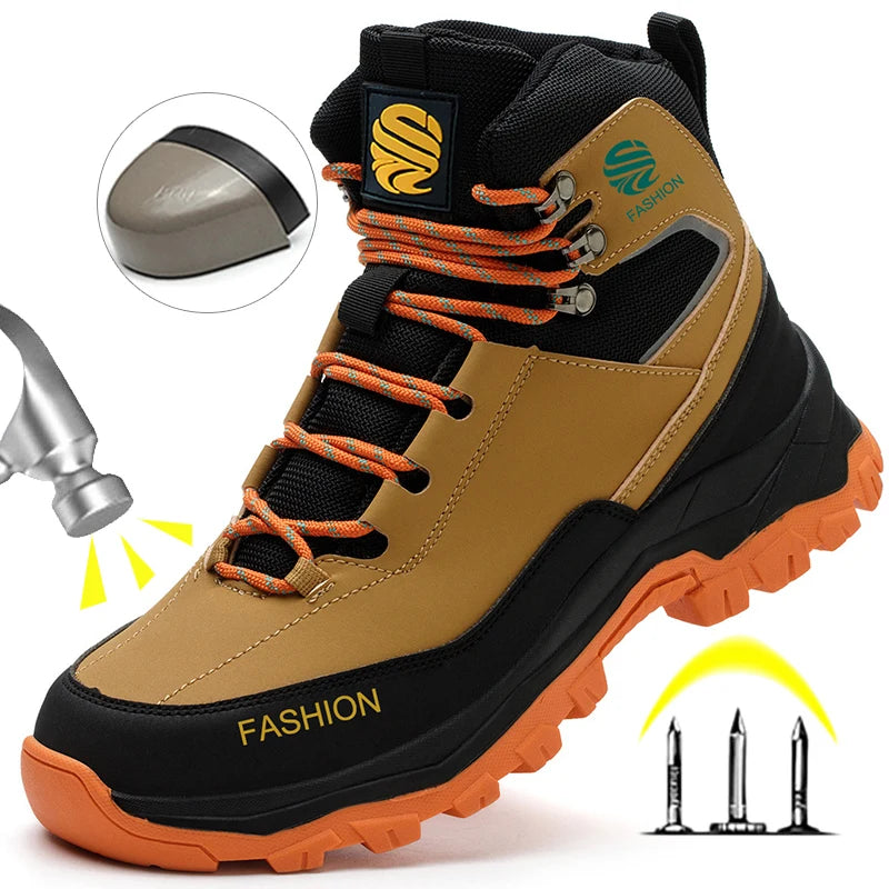 Men's Steel Toe Anti-Puncture High Top Work Sneakers