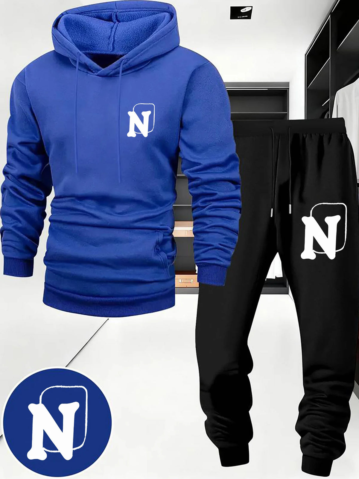 Men's Graphic Print Hoodie and Jogger Tracksuit Set