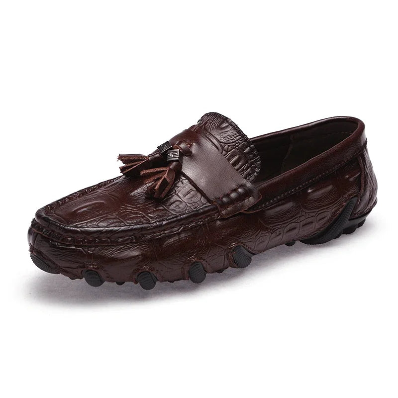 Men's Leather Slip-On Driving Loafers Casual Shoes 06759