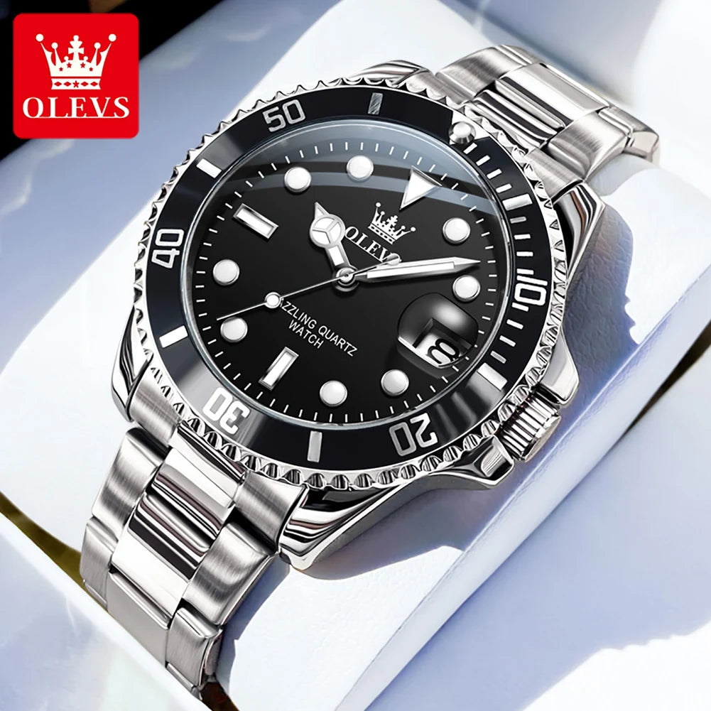 Men's Quartz Stainless Steel Watch with Calendar