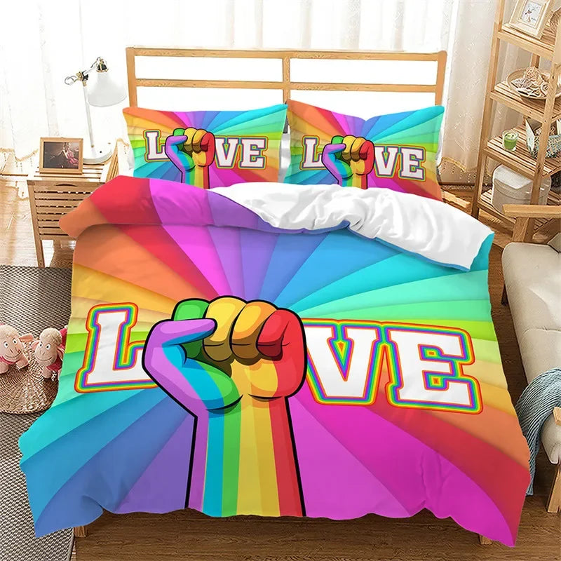 Rainbow Pride Duvet Cover Set with Pillowcases
