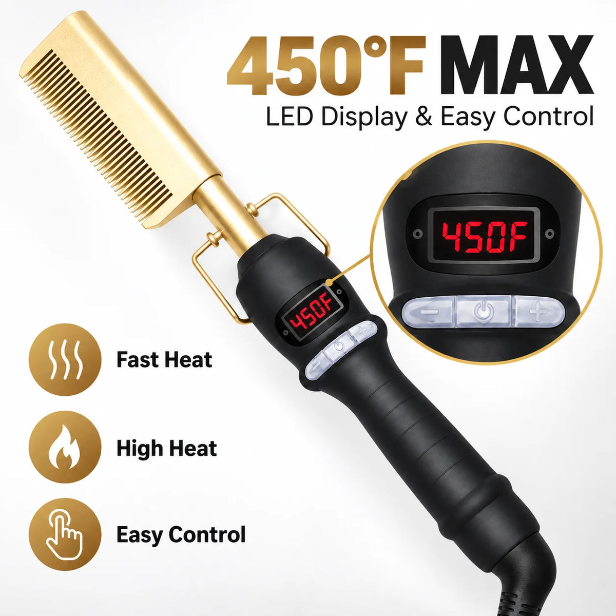 2-in-1 Wet & Dry Volumizing Curling Iron and Straightening Comb