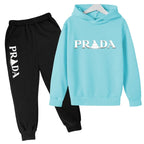 Kids' Printed Hooded Sweatshirt and Pants 2-Piece Set