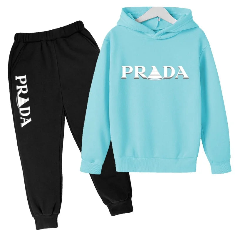 Kids' Printed Hooded Sweatshirt and Pants 2-Piece Set