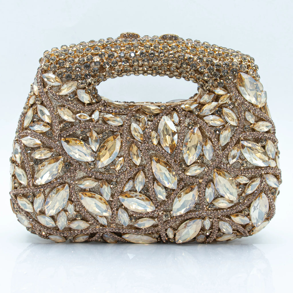 Women's Luxury Rhinestone Top Handle Evening Clutch Bag