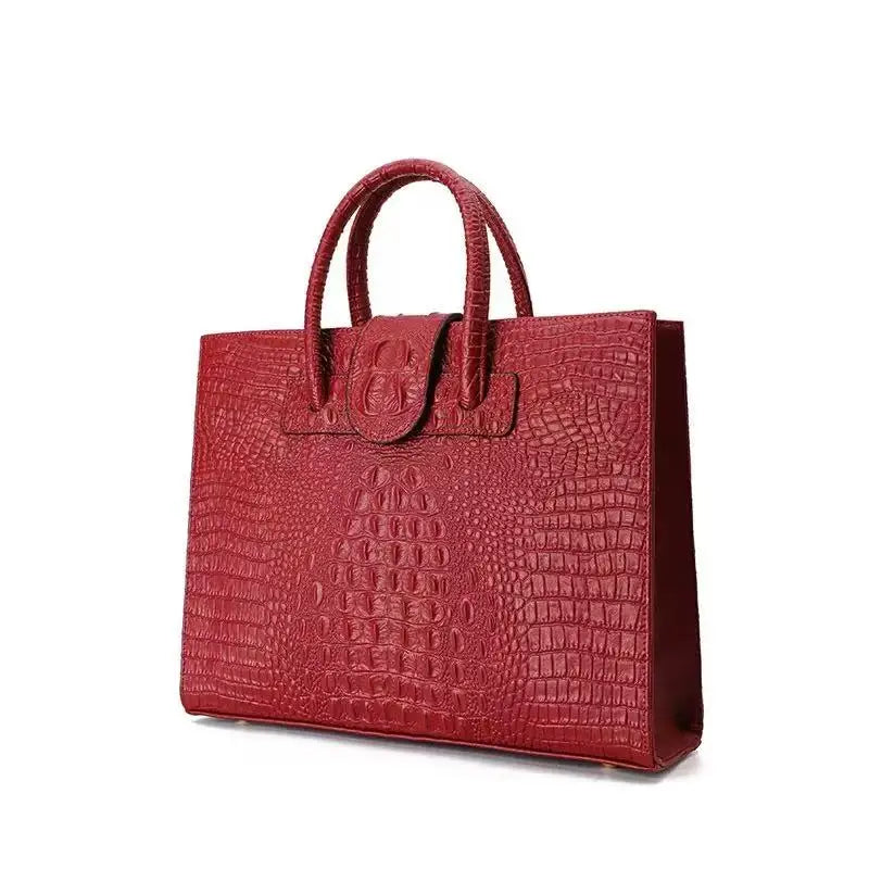 Women's Alligator Pattern Leather Handbag Crossbody Bag