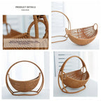 Rattan Design Hanging Cat Hammock Bed with Bracket