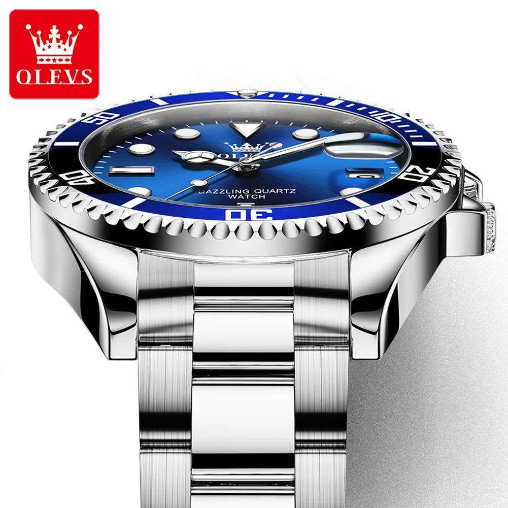 Men's Quartz Stainless Steel Watch with Calendar