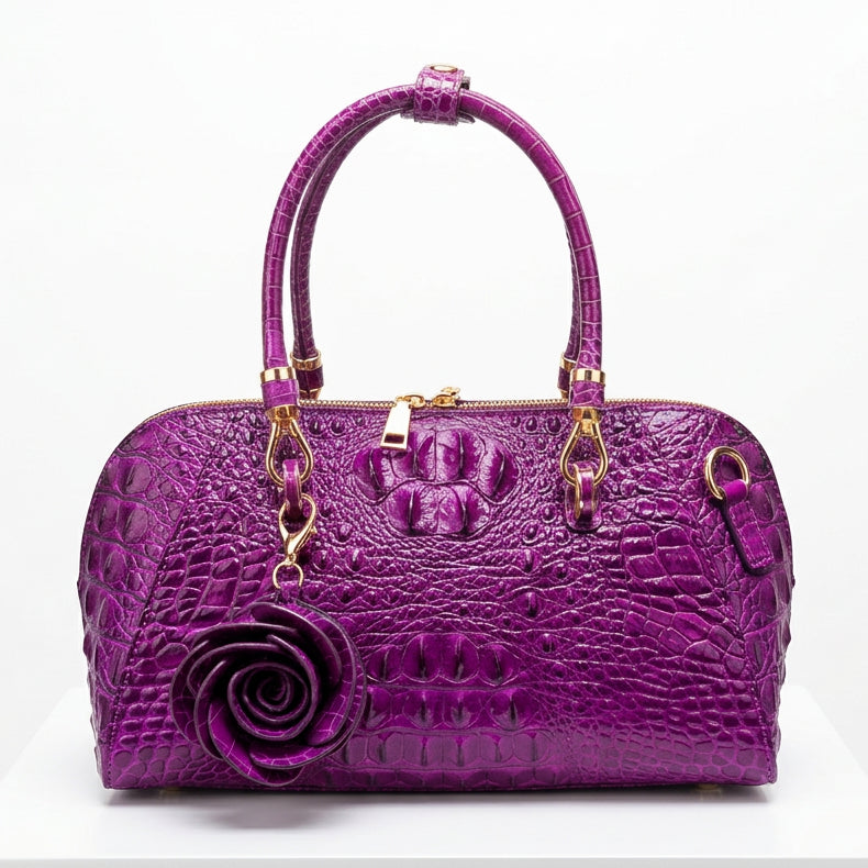 Women's Crocodile Pattern Leather Shoulder Tote Bag
