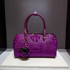 Women's Crocodile Pattern Leather Shoulder Tote Bag