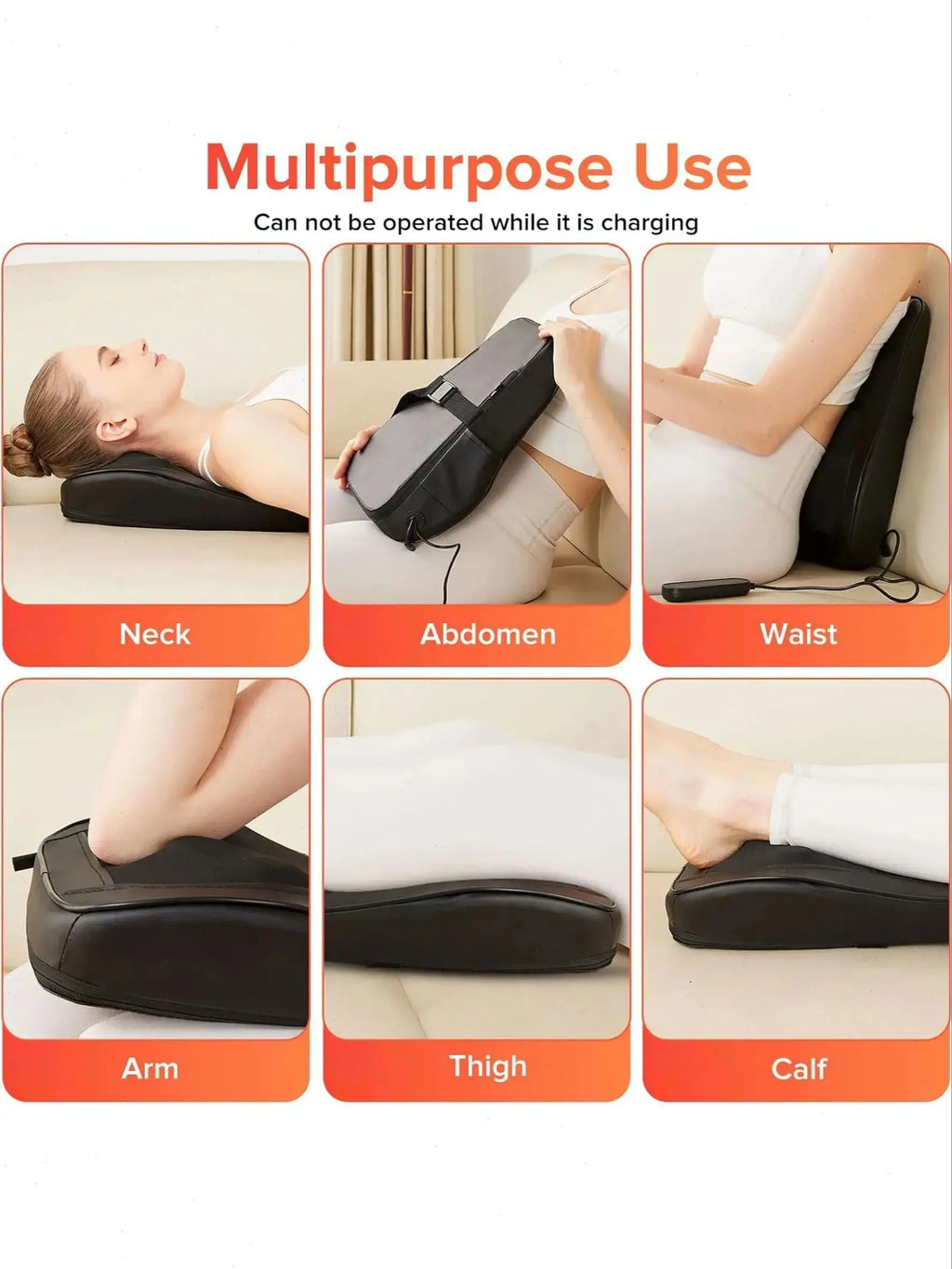 Heat Therapy 3D Kneading Back Massager for Neck Shoulders Legs