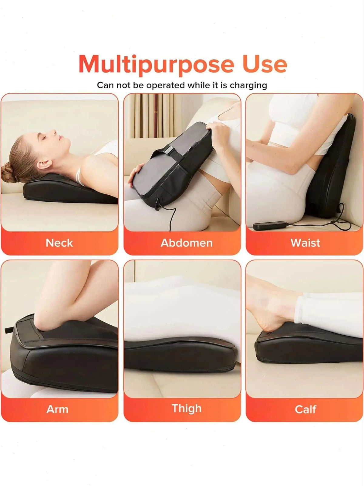 Heat Therapy 3D Kneading Back Massager for Neck Shoulders Legs