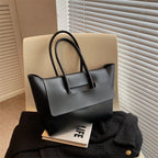 Women's Solid Color PU Leather Handbag Shoulder Tote Bag