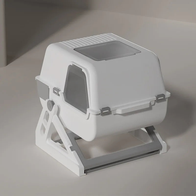 Semi Automatic Enclosed Cat Litter Box for Cats