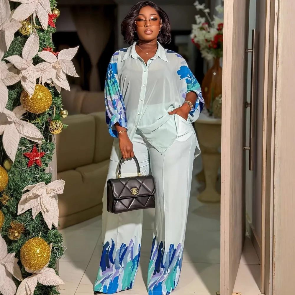 Women's Dashiki Top and Pants Two-Piece Set