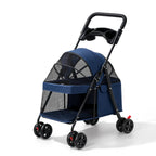 Foldable Breathable Mesh Pet Stroller for Cats Dogs