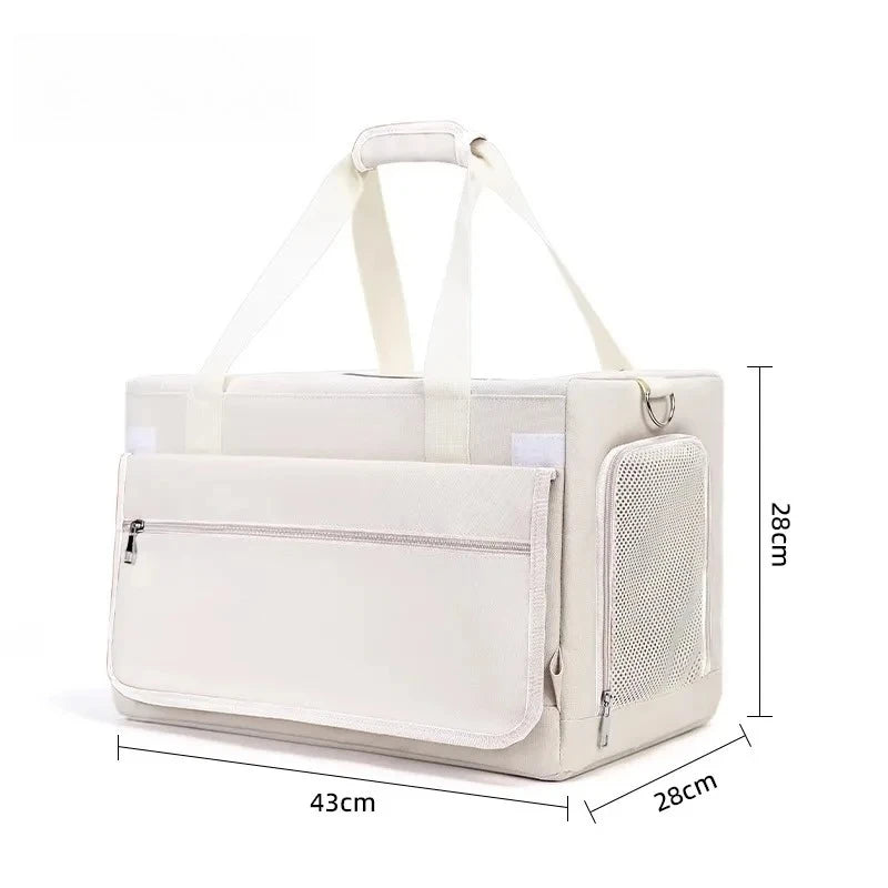 Foldable Double Layer Pet Trolley Travel Carrier for Cats Dogs