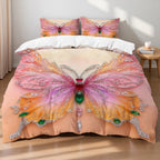 Butterfly Print Microfiber Duvet Cover Set