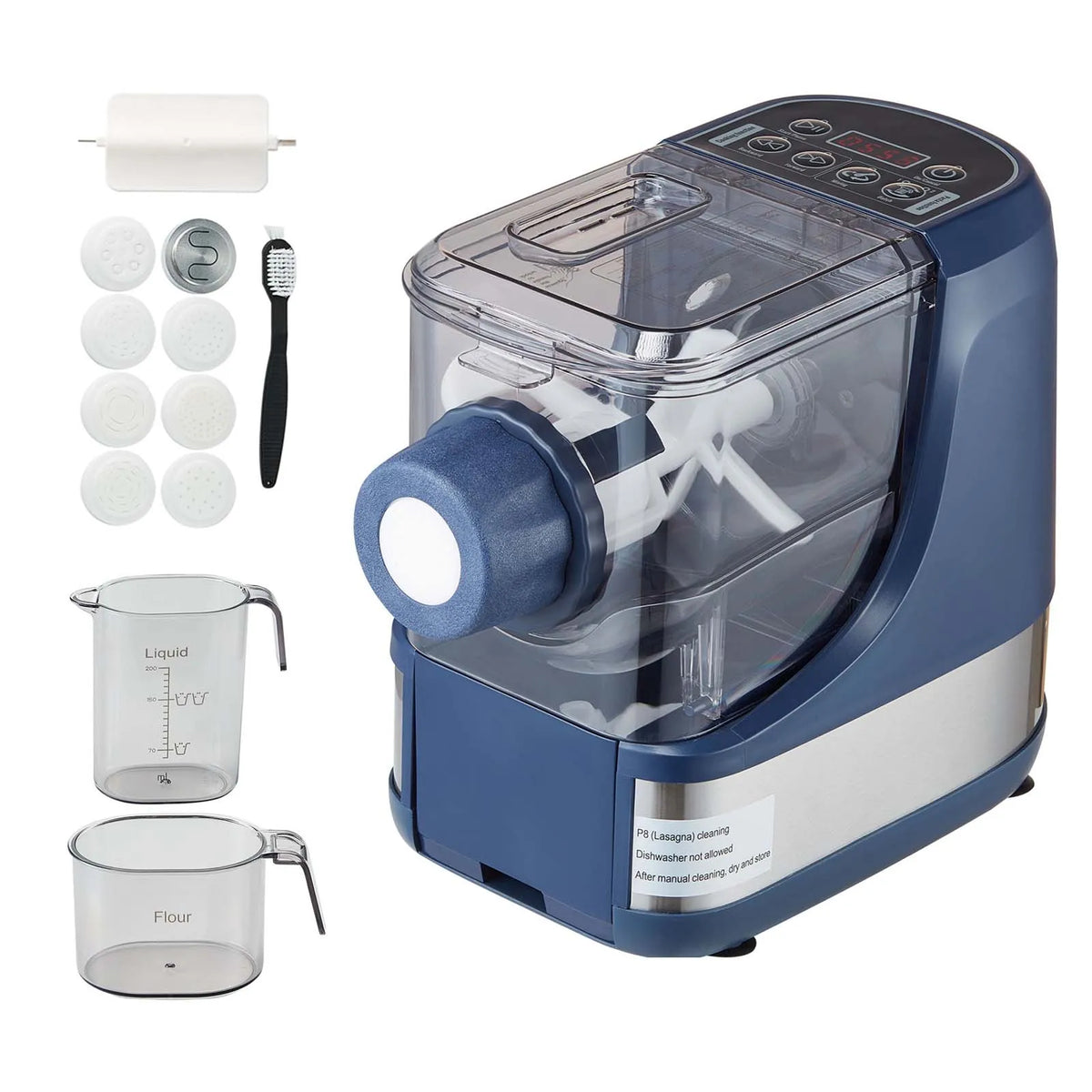Automatic Electric Pasta Maker Machine with 8 Discs 1.1 lb Capacity