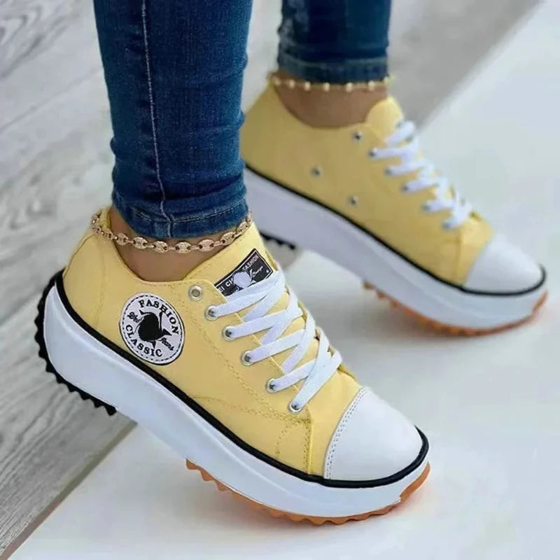 Women's Classic Canvas Platform Lace-Up Sneakers