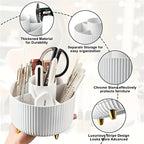360° Rotating Makeup Organizer 5 Compartments Plastic Cosmetic Storage