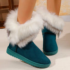 Women's Solid Color Mid-Calf Snow Boots