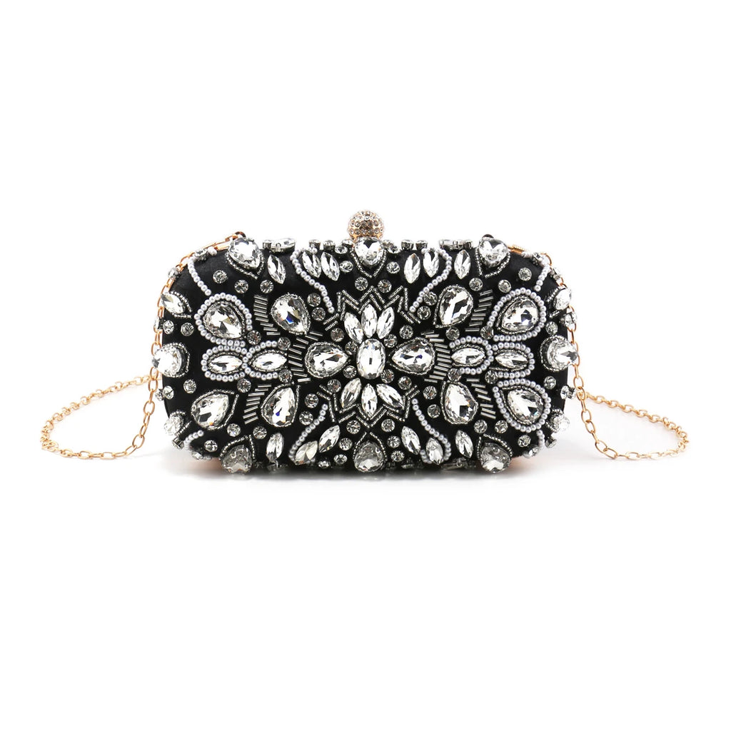Women's Luxury Rhinestone Evening Clutch Shoulder Bag