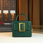 Women's Solid Color Square Buckle Crossbody Shoulder Bag