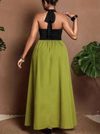 Women's Elegant Sleeveless Dashiki Maxi Dress