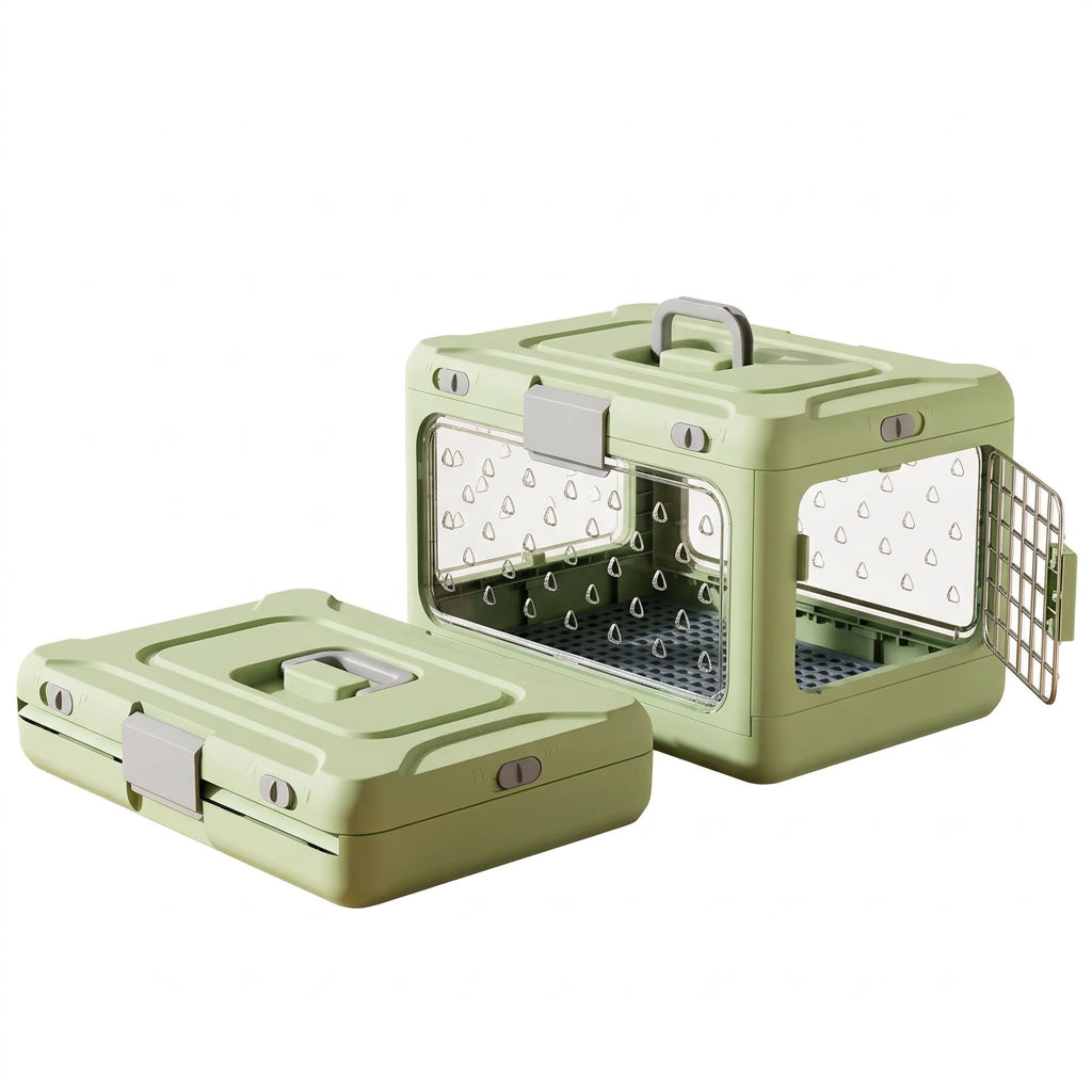 Portable Folding Transparent Travel Pet Carrier Suitcase for Cats Dogs