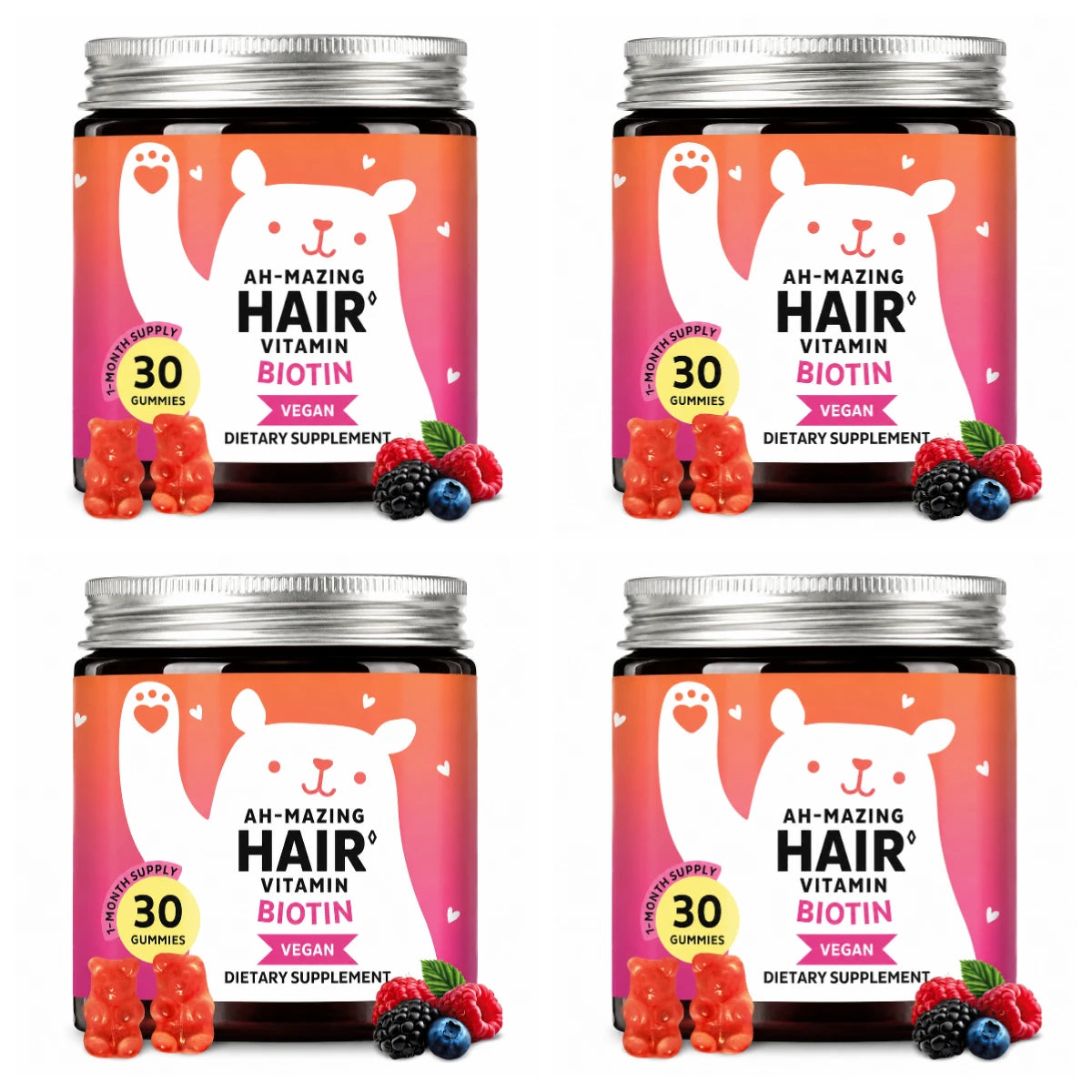 Biotin Gummies 5000 mcg Hair Skin Nails Support Vegan 30 Count
