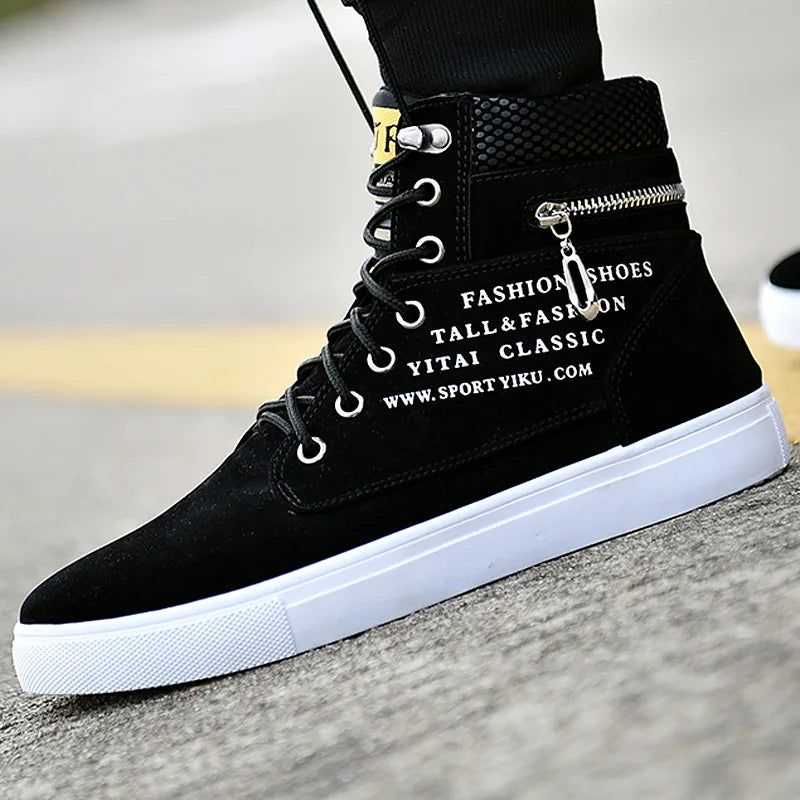 Men's High-Top Lace-Up Platform Sneakers