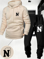 Men's Graphic Print Hoodie and Jogger Tracksuit Set