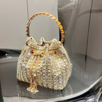 Women's Luxury Crystal Rhinestone Evening Bucket Bag