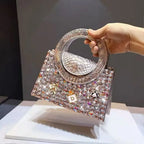 Women's Fashion Rhinestone Minaudiere Crossbody Handbag